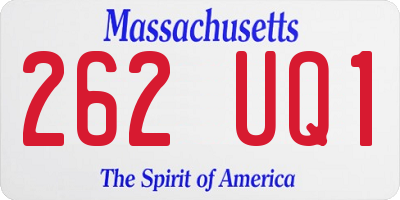 MA license plate 262UQ1