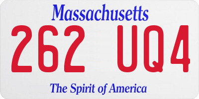 MA license plate 262UQ4