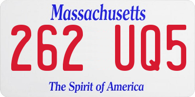 MA license plate 262UQ5