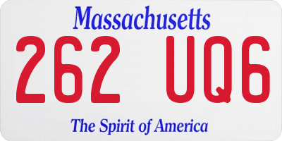 MA license plate 262UQ6