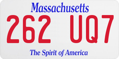 MA license plate 262UQ7