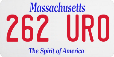 MA license plate 262UR0
