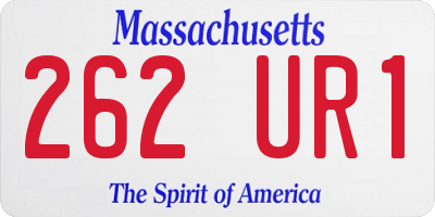 MA license plate 262UR1