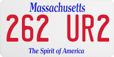 MA license plate 262UR2