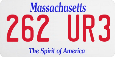MA license plate 262UR3