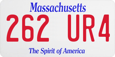 MA license plate 262UR4