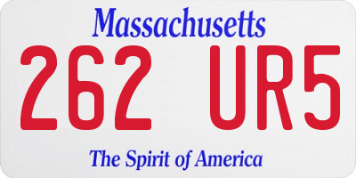 MA license plate 262UR5