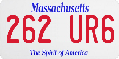 MA license plate 262UR6