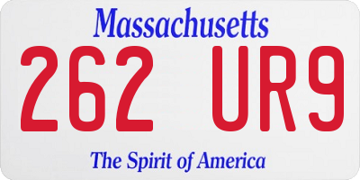 MA license plate 262UR9