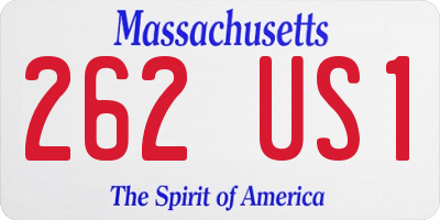 MA license plate 262US1