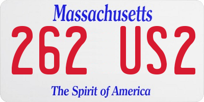 MA license plate 262US2