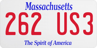 MA license plate 262US3
