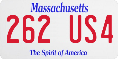 MA license plate 262US4