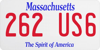 MA license plate 262US6