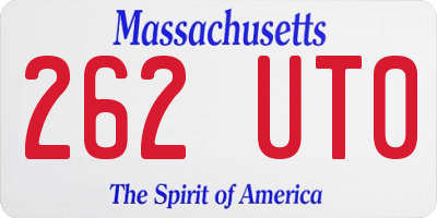 MA license plate 262UT0