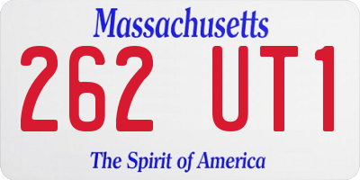 MA license plate 262UT1