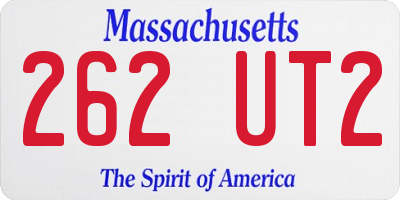 MA license plate 262UT2