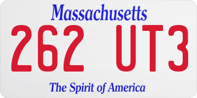 MA license plate 262UT3