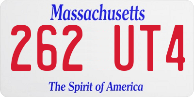 MA license plate 262UT4