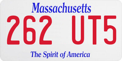MA license plate 262UT5