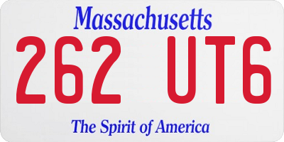 MA license plate 262UT6