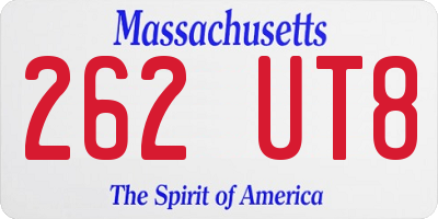 MA license plate 262UT8