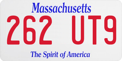 MA license plate 262UT9