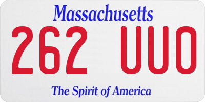 MA license plate 262UU0