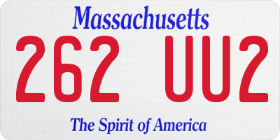 MA license plate 262UU2