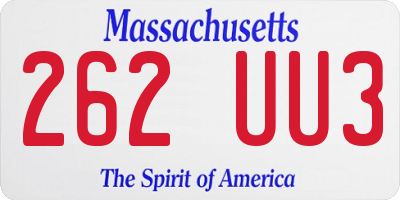 MA license plate 262UU3