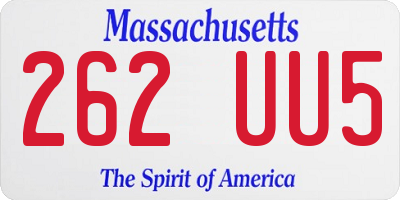 MA license plate 262UU5