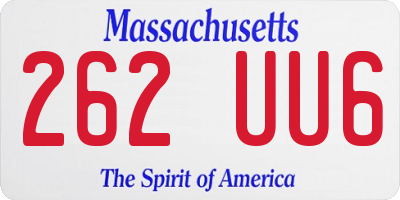 MA license plate 262UU6