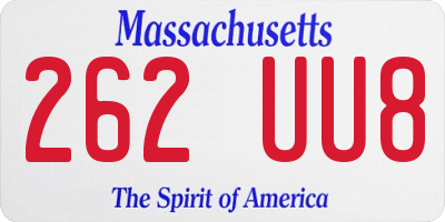 MA license plate 262UU8