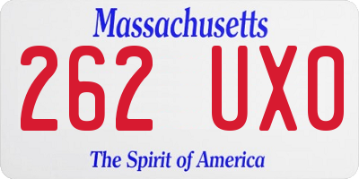 MA license plate 262UX0
