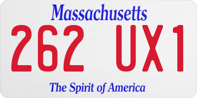 MA license plate 262UX1
