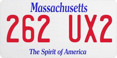 MA license plate 262UX2