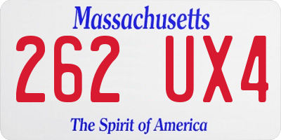 MA license plate 262UX4