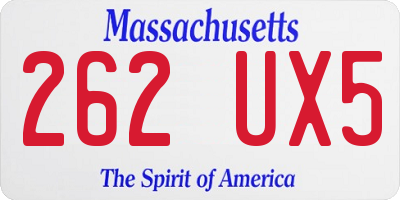 MA license plate 262UX5