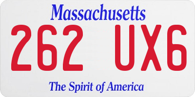 MA license plate 262UX6