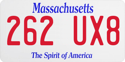 MA license plate 262UX8