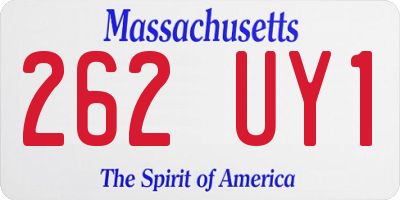 MA license plate 262UY1