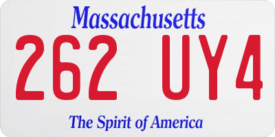 MA license plate 262UY4