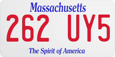 MA license plate 262UY5