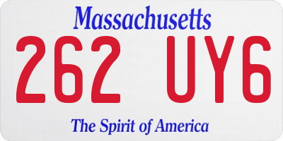 MA license plate 262UY6