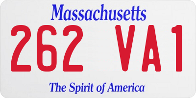 MA license plate 262VA1