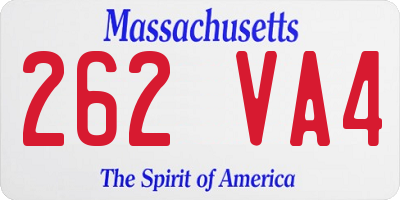 MA license plate 262VA4