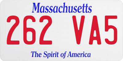 MA license plate 262VA5
