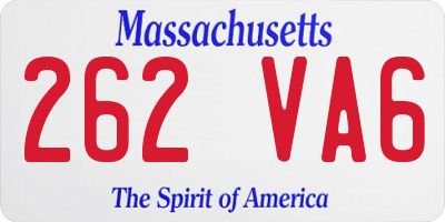 MA license plate 262VA6
