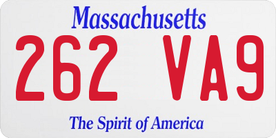 MA license plate 262VA9