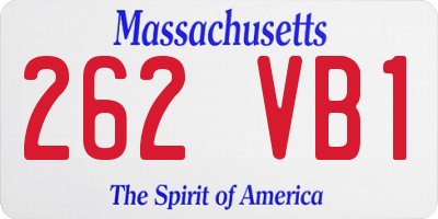 MA license plate 262VB1